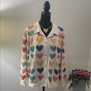 Colorful Heart Patterned Top